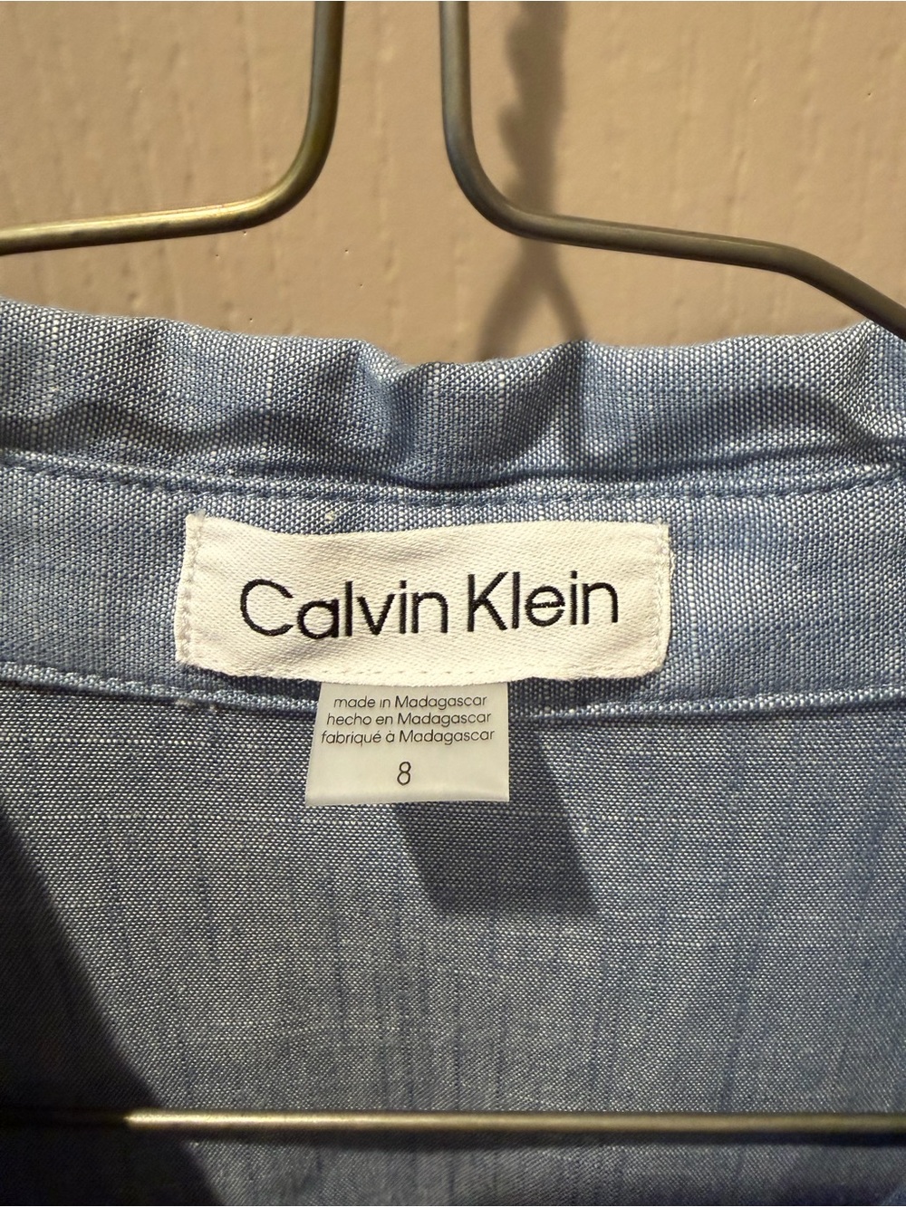 Calvin Klein Light Blue Tie-Waist Midi Shirt Dress - Picture 9 of 13